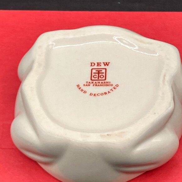 Takahashi Hand Decorated Ceramic Frog Trinket Box, Butterflies, Flowers, Japan - Picture 7 of 8